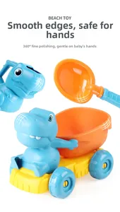 Detail showing dinosaur beach truck with rounded edges and 360-degree smooth finish