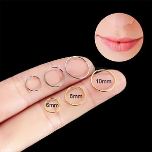 Moda G23 F136 Titanio Aro Circular Labio Nariz Cartílago Piercing Joyería Unisex Simple Liso