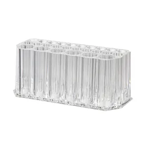 Clear Acrylic Makeup Brush Holder Pen Organizer Vertical Stand Desktop Display Rack For Eyebrow Pencils Eyeliner Brushes