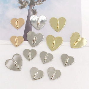 Pendentifs en forme de cœur en métal poli doré et argenté pour bijoux DIY