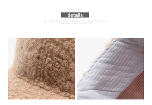 Detailed close-up showing soft beige fleece texture and neat stitching on baseball cap