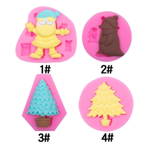 Christmas Silicone Molds Santa Claus Penguin Tree For Cake Decoration Fondant Chocolate Resin Clay DIY Craft Projects