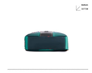 Flat lay view showing the durable and structured bottom panel of the fashion backpack