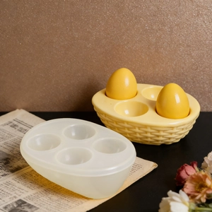 4-hole woven basket egg tray resin silicone mold for DIY Easter egg storage box crafts