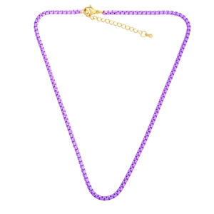 Bohemia Candy Color Box Chain Necklace For Women Colorful Enamel Copper Clavicle Chain Minimalist Adjustable Jewelry