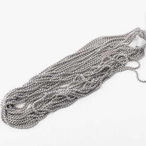 Polished silver stainless steel pearl chain roll for DIY handmade jewelry necklace making