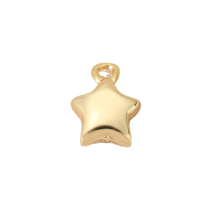 Minimalist gold star pendant charm with polished metallic finish for DIY jewelry