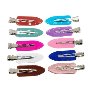 Set of 10 colorful 6cm non-marking duckbill hair clips for DIY crafts and styling
