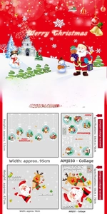 Size chart showing sheet dimensions and final display size for Christmas window stickers