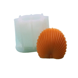 Shell-shaped silicone mold for DIY aromatherapy candles and crafts with textured finish