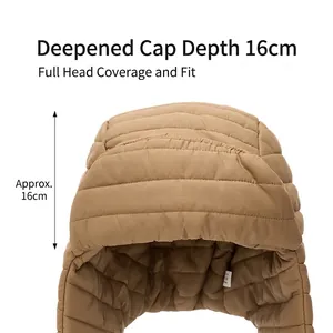 Khaki gesteppte Uschanka mit 16cm Tiefe für Winterwärme und winddichten Ohrenschutz