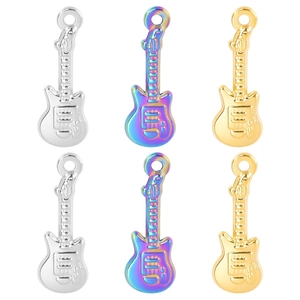Guitar Pendant Necklace Stainless Steel Minimalist Music Lover Jewelry Gift For Women Men Fashion Clavicle Chain