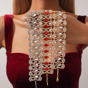 Palace Style Hollow Out Choker Necklace Iron Alloy With Rhinestone Geometric Statement Jewelry For Women Retro Elegant Evening Party