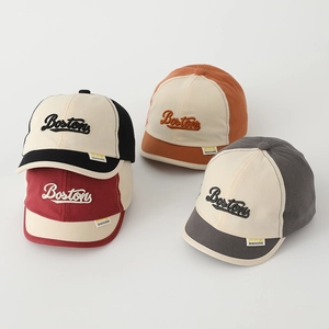 Kids Baseball Cap Cotton Blend Color Block Letter Embroidery Short Brim Sun Protection Toddler Boys Girls Hat