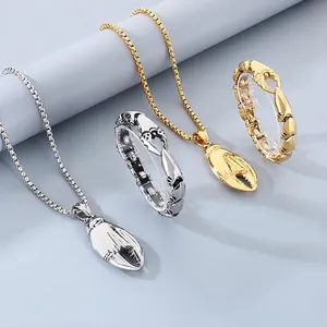 Collier Et Bracelet En Acier Inoxydable Pince De Crabe Pendentif Pince De Homard Poli Chaîne Box Bijoux Hip Hop Homme