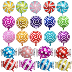 Set of 23 colorful 18-inch lollipop and candy foil balloons for birthday party decor