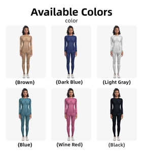 Detail view showing six color options for seamless knitted high-stretch ski yoga sets