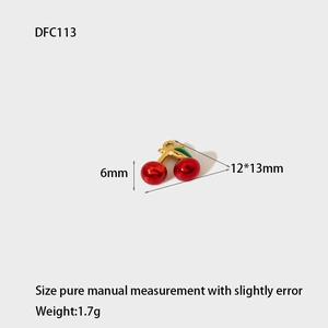 Detailed view of red cherry pendant with dimensions 12x13mm for jewelry making