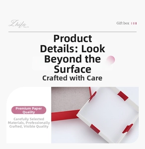 Detailed close-up of thick paper gift box texture and refined folding structure