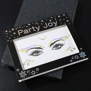 Colorful resin rhinestone face gems for eyes and forehead makeup in Party Joy packaging