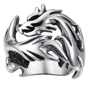 Vintage Luminous Dragon Ring For Men Women Glow In The Dark Adjustable Opening Ethnic Style Alloy Jewelry