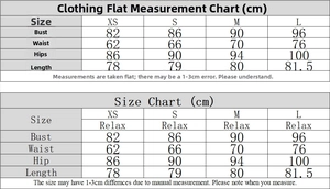 Detailed size chart for sequin party dress including bust, waist, and hip measurements