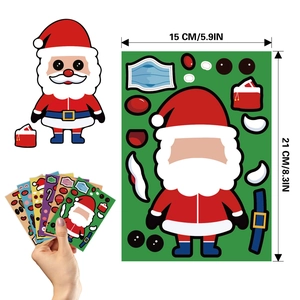 Autocollants de Noël DIY Père Noël pour projets créatifs d'enfants 15x21cm