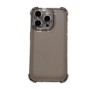 Transparent dark grey shockproof case for iPhone with reinforced airbag corners