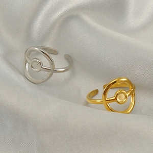 Minimalistische geometrische offene Ringe in Gold und Silber mit verstellbarem Design