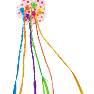 Colorful braided synthetic hair extensions for girls with clips on decorative card