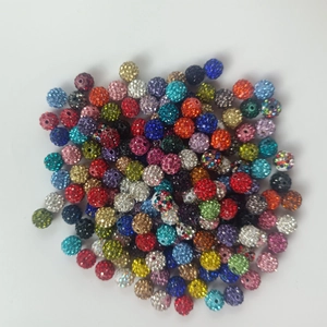 10mm colorful AB clay disco ball beads with crystals in mixed colors for jewelry making
