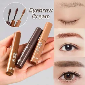 Waterproof eyebrow gel set with 3 shades and spiraled brushes for a natural finish