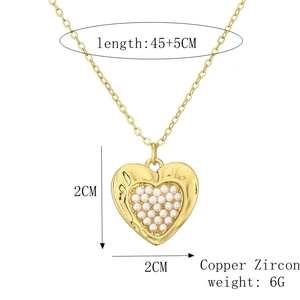 Spécifications de taille pour collier pendentif cœur avec dimensions et matériaux