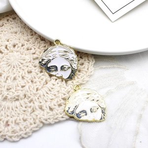 Vintage retro bust statue alloy enamel pendants for DIY necklace making jewelry
