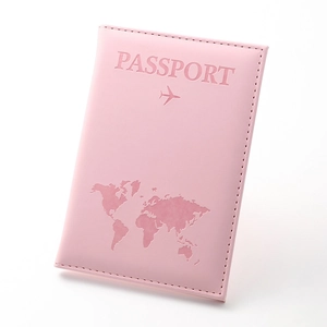 Matte PU Leather Passport Holder Cover World Map Embossed Travel Document Organizer Case Card Slots Lightweight