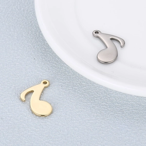 Music Eighth Note Pendant Charms Stainless Steel Polished For DIY Jewelry Making Bracelet Earring Accessories