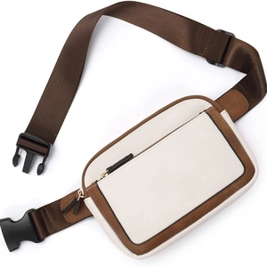 Fashion Women PU Leather Waist Bag Adjustable Strap Waterproof Multi Zipper Chest Fanny Pack Casual Versatile Crossbody