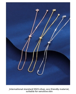 Detailed view of adjustable S925 sterling silver box chains in gold and rose gold finishes