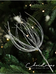 Décoration de noël argentée scintillante en forme de feu d'artifice pour sapins