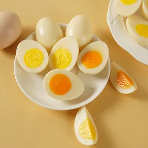 Realistic Boiled Egg Keychain Simulation Food Model PVC Hanging Ornament Creative Gift Accessory