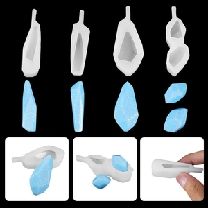 Resin silicone jewelry molds for DIY geometric stone pendants and crystal accessories