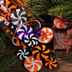 Swirl Candy Ornaments Plastic Spiral Pattern Beads For Halloween Christmas DIY Party Decorations Home Decor