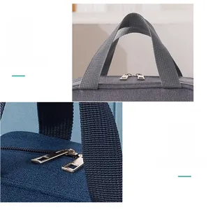 Close-up of portable first aid bag with durable metal zippers and reinforced handle