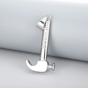 Polished stainless steel claw hammer pendant with non-slip texture for men