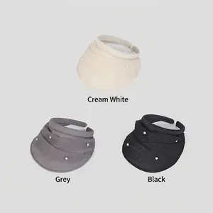 Elegant beaded open-top sun hats for women with pearls in off-white, grey, and black