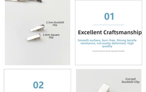Detailed size specifications for 2cm and 2.5cm metal alligator hair clips for children