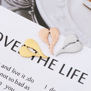 Detailed heart angel wing charms in gold, silver and rose gold for DIY jewelry making