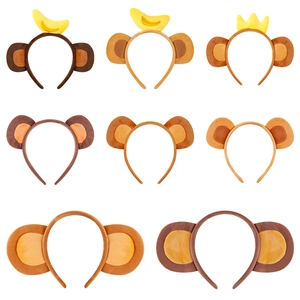 Pluche Aap Oren Hoofdband Vlinderdas Staart Tutu Halloween Kostuum Accessoire Kinderen Feest Cosplay Kroon Banaan