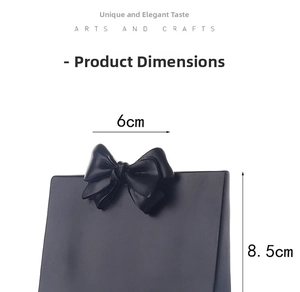 Resin necklace display stand with bow detail, dimensions 6cm width and 8.5cm height