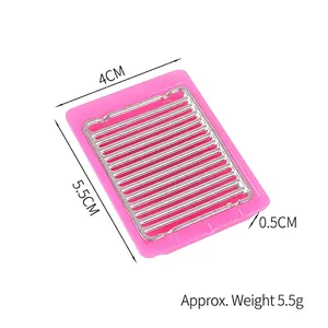 Miniature pink dollhouse grill rack model for kitchen DIY decor, size 5.5cm x 4cm